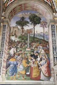 Photo des fresques du Pinturicchio, librairie Piccolomini, Cathédrale de Sienne