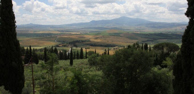 Panorama depuis la promenade panoramique à Pienza