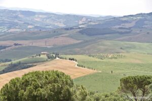 Panorama depuis la promenade panoramique à Pienza