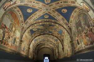 Vue de la Salle des Pèlerins Pellegrinaio à Santa Maria della Scala à Sienne