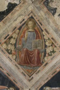 Photo des fresques des docteurs de l'église par le Vecchietta, ancienne sacristie, santa maria della scala, Sienne